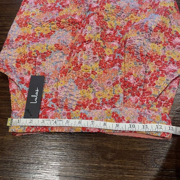 NWT Lulus XS Ellarina Pink Floral Metallic Tie-Strap Two-Piece Dress Midi Maxi - Picture 12 of 16